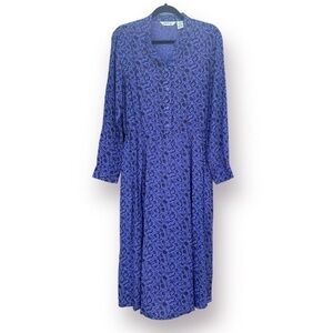 Vintage Orvis Floral Button Down Maxi Dress Size 14